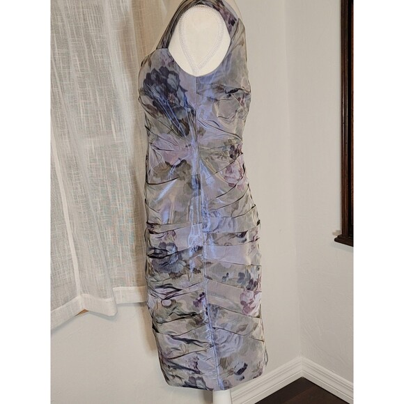 Peruvian Connection Cocktail Dress  Size 4  Gray/Lavender  Sleek Figure-Skimming - Picture 2 of 12